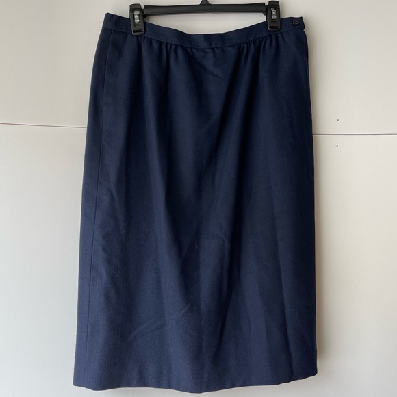 Pendleton Women's Plus Size Navy Blue Skirt 100% Virgin Wool, Sz 14 - Picture 8 of 10